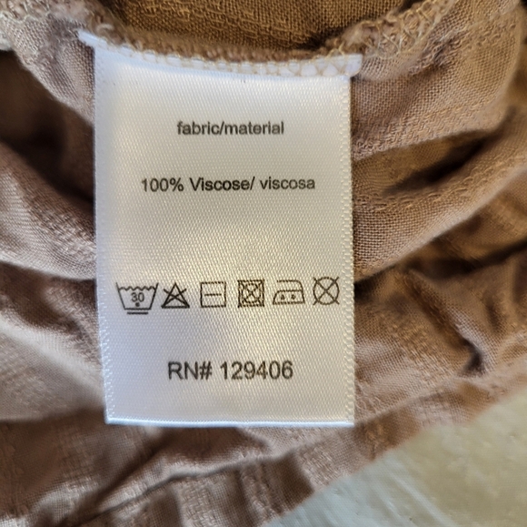 Venus Tan Blouse with Tassel Detail, Size Large - Picture 4 of 4
